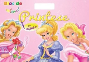 Bloc de colorat cu abtibilduri. Printese