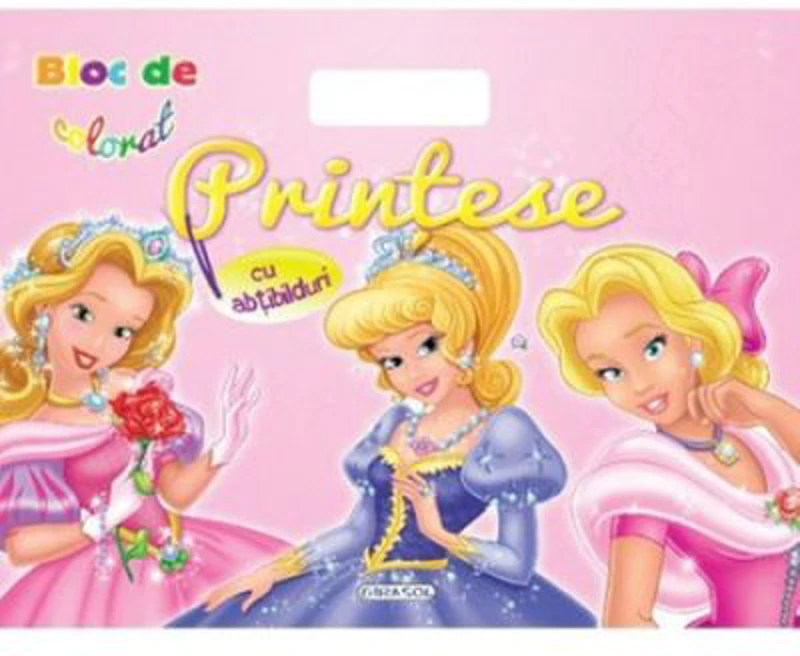 Bloc de colorat cu abtibilduri. Printese