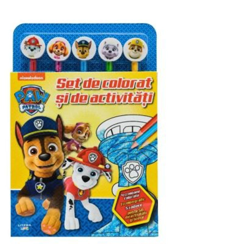 Patrula Catelusilor. Set de colorat si de activitati (contine 5 creioane si 5 radiere)