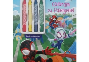 Marvel. Paienjenelul si prietenii lui uimitori. Coloram cu Paienjenel. Carte de colorat cu 4 creioane cerate