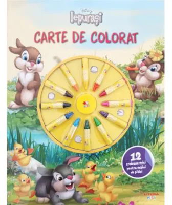 Disney. Iepurasi. Carte de colorat. 12 creioane mici pentru maini de pitici