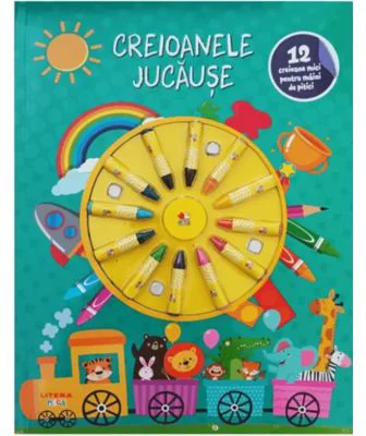 Creioanele jucause. Carte de colorat. 12 creioane mici pentru maini de pitici