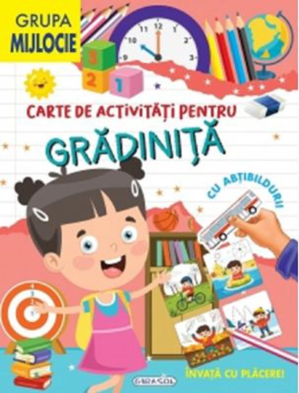 Carte de activitati pentru gradinita, cu abtibilduri. Grupa mijlocie