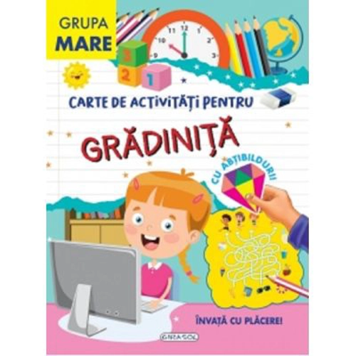 Carte de activitati pentru gradinita, cu abtibilduri. Grupa mare