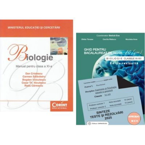 Pachet Admitere Medicina. Biologie. Anatomie si fiziologie umana si genetica 2024 si Manual de biologie pentru clasa a 11-a