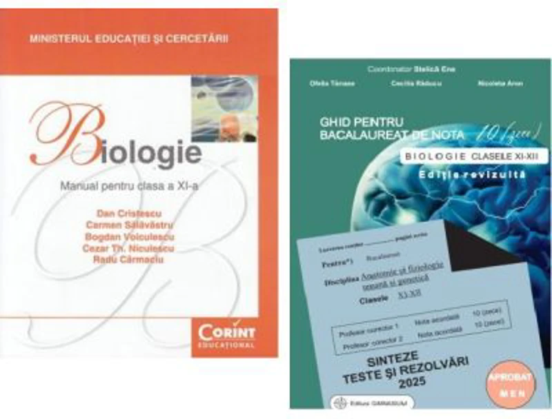 Pachet Admitere Medicina. Biologie. Anatomie si fiziologie umana si genetica 2024 si Manual de biologie pentru clasa a 11-a