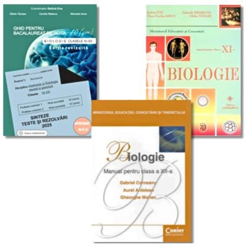 Pachet 3 carti Biologie Bacalaureat 2023 clasele 11-12