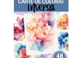 Carte de colorat inversa cu 48 de ilustratii, Flori, Volumul 2