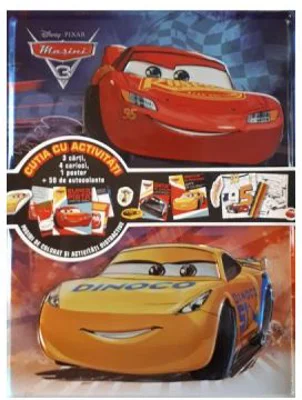 Disney. Masini 3. Cutia cu activitati (3 carti, 4 carioci, 1 poster, 50 de autocolante)