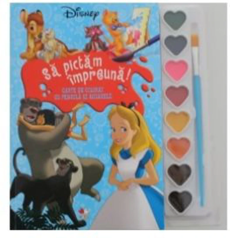 Disney. Sa pictam impreuna! Carte de colorat cu pensule si acuarele (format mic)