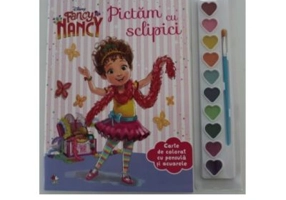Disney. Fancy Nancy. Pictam cu sclipici. Carte de colorat cu pensula si acuarele