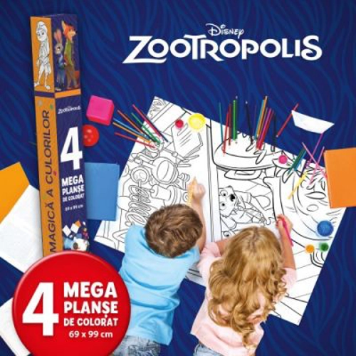 Zootropolis. Lumea magica a culorilor. 4 megaplanse de colorat
