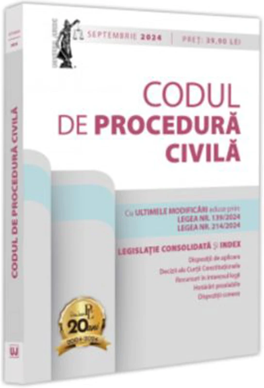 Codul de procedura civila septembrie 2024. Editie tiparita pe hartie alba - Dan Lupascu
