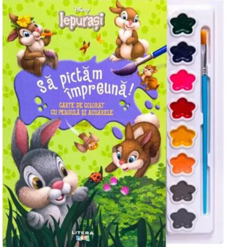 Disney Iepurasi. Sa pictam impreuna! Carte de colorat cu pensula si acuarele