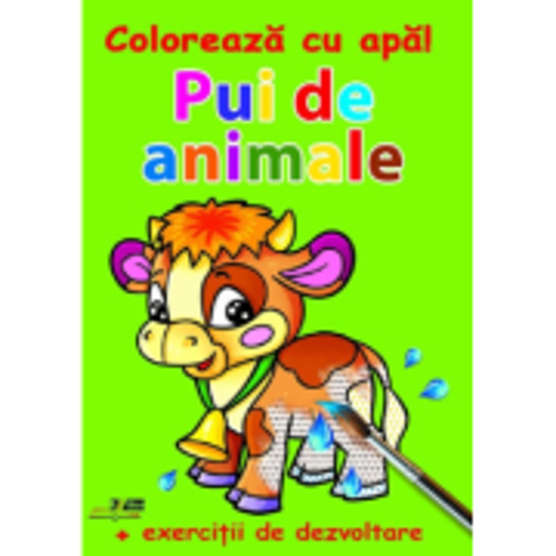 Coloreaza cu apa! Pui de animale (+exercitii de dezvoltare)