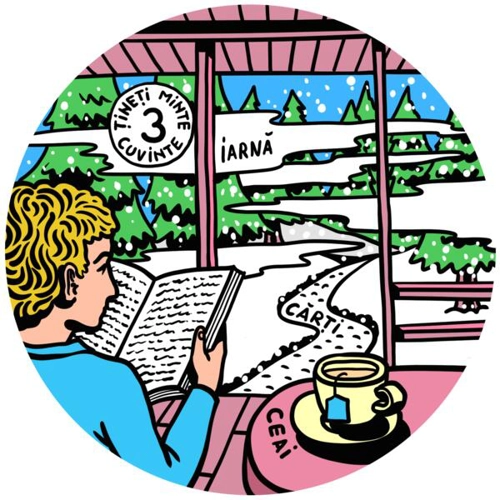 Coaster- Iarnă, ceai, cărți - Hardcover - ***