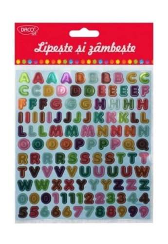 Abțibild DACO Lipește și zâmbește, litere și cifre - AB038 - ***
