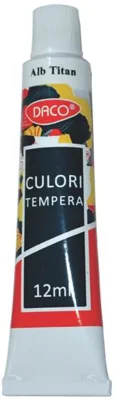 Culori tempera DACO, alb titan, 12 ml - CU112W - ***