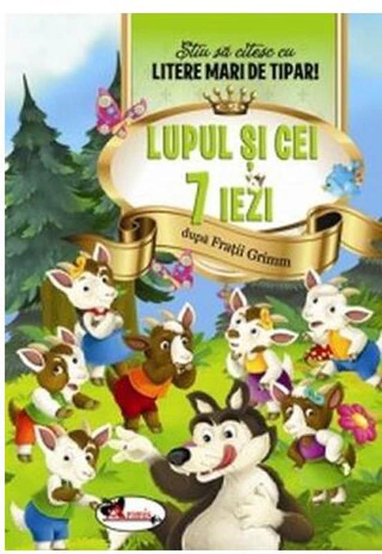 Lupul și cei 7 iezi. Știu să citesc cu litere mari de tipar! - Paperback - *** - Aramis