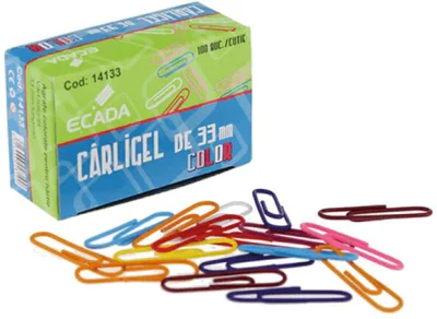 Set 100 agrafe metalice ECADA, 33 mm, Multicolor