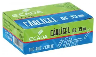 Set 100 agrafe zincate ECADA, 33 mm