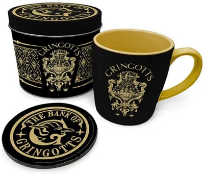 Set de cană 370 ml și coaster cu cutie Harry Potter - Gringotts
