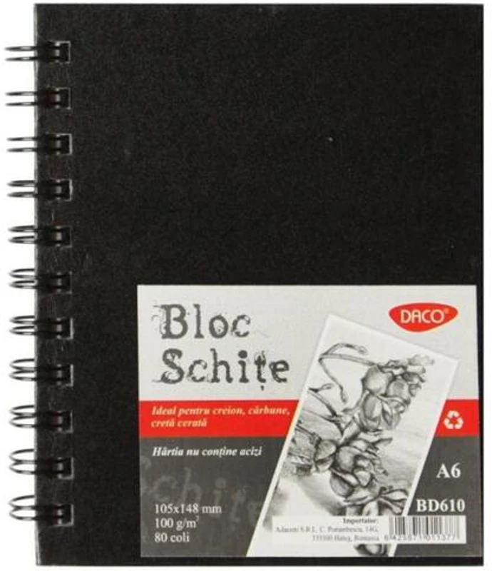 Bloc Schițe DACO A6, 100g, 80 file - BD610 - ***
