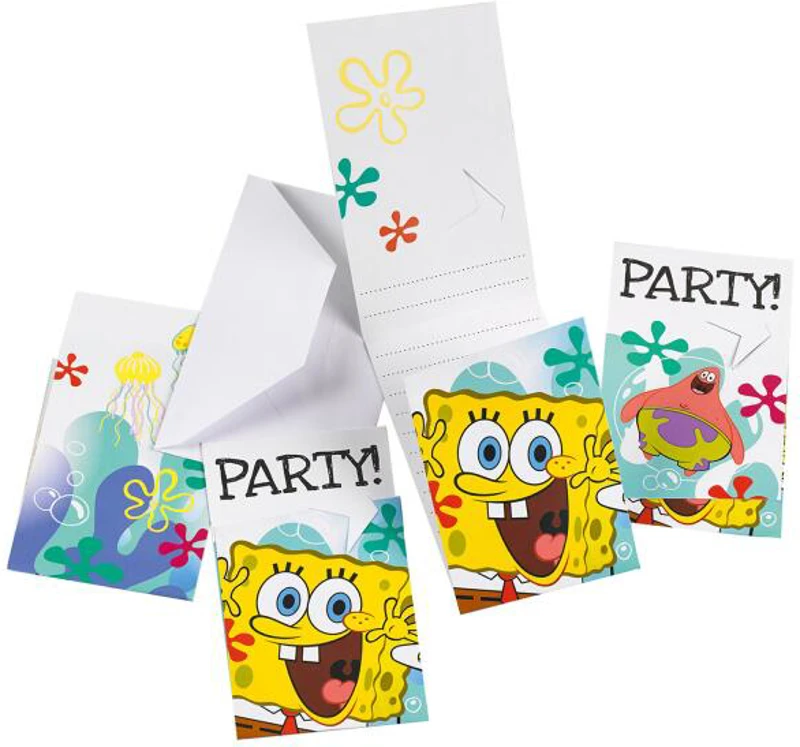 SpongeBob-Set 6 invitații petrecere - ***