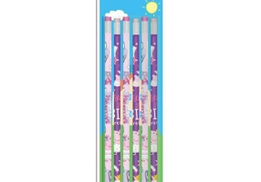Peppa Pig- Set 6 creioane cu gumă în blister - ***