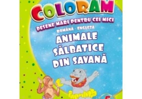 Animale sălbatice din savană. Desene mari pentru cei mici română-engleză - Paperback - Eurobookids