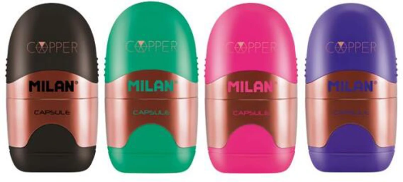 Ascuțitoare cu radieră Milan Copper Compact - ***