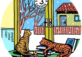 Coaster- Zapadă, pisici, cărți - Hardcover - ***