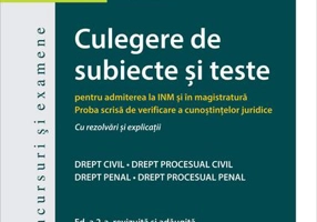 Culegere de subiecte și teste pentru admiterea la INM și în magistratură - Paperback brosat - Hamangiu