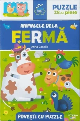 Povești cu puzzle. Animalele de la fermă - Hardcover - Anna Casalis - Litera mică