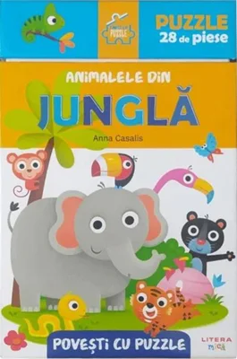 Povești cu puzzle. Animalele din junglă - Hardcover - Anna Casalis - Litera mică
