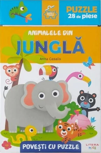 Povești cu puzzle. Animalele din junglă - Hardcover - Anna Casalis - Litera mică