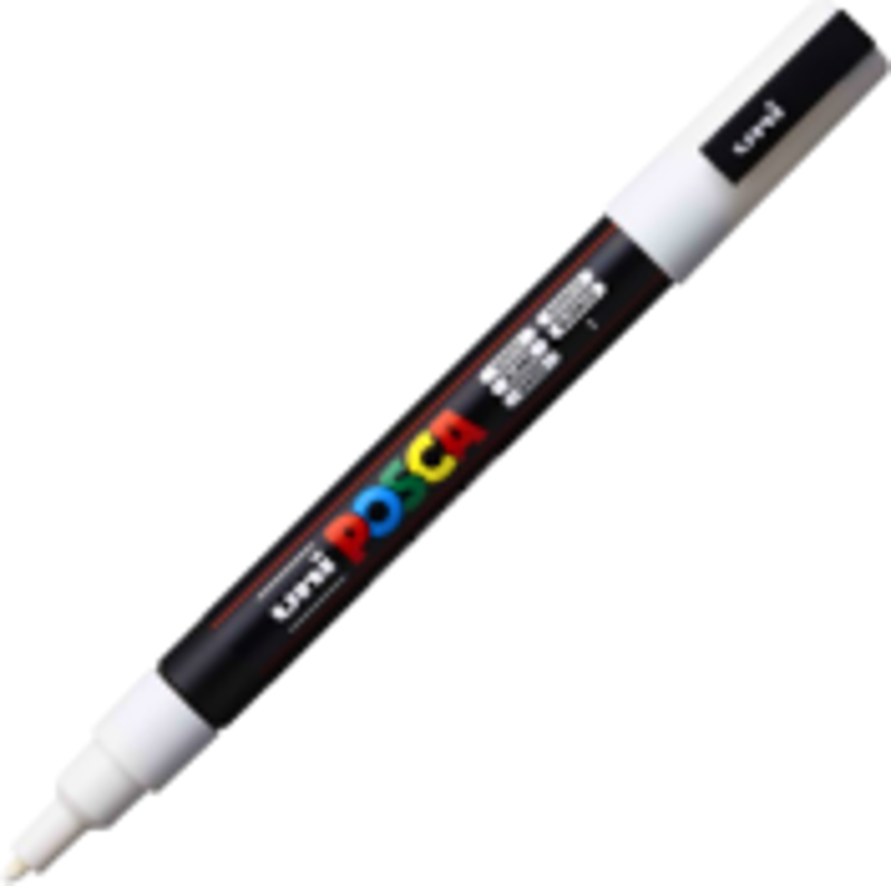 Marker UNI PC-3M 0. 9-1. 3 mm, alb, Posca