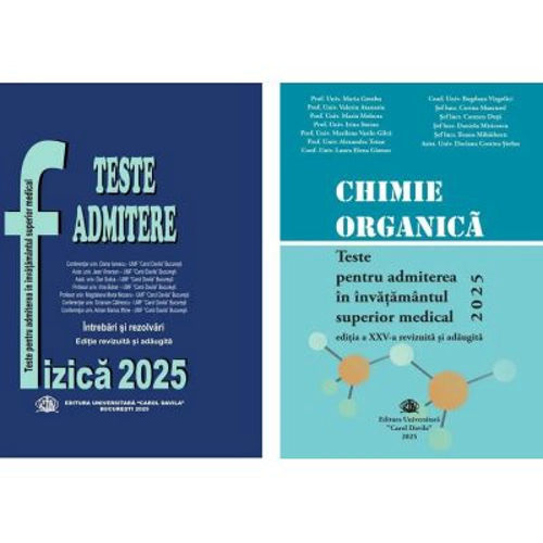 Pachet de teste Fizica si Chimie organica pentru admiterea in invatamantul superior medical 2024