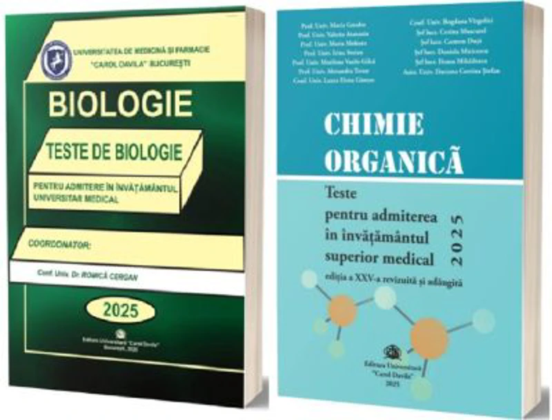 Pachet de teste Chimie organica si Biologie pentru admiterea in invatamantul superior medical 2023