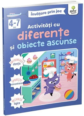 Activități cu diferențe și obiecte ascunse 4-7 ani - Paperback brosat - Gama Junior
