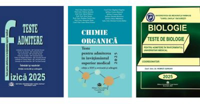 Pachet 3 carti Chimie organica, Fizica si Biologie. Teste pentru admiterea in invatamantul superior medical 2024