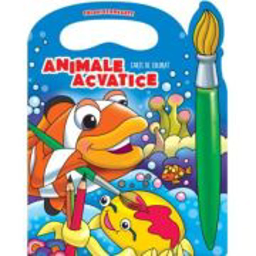 Carte de colorat. Animale acvatice