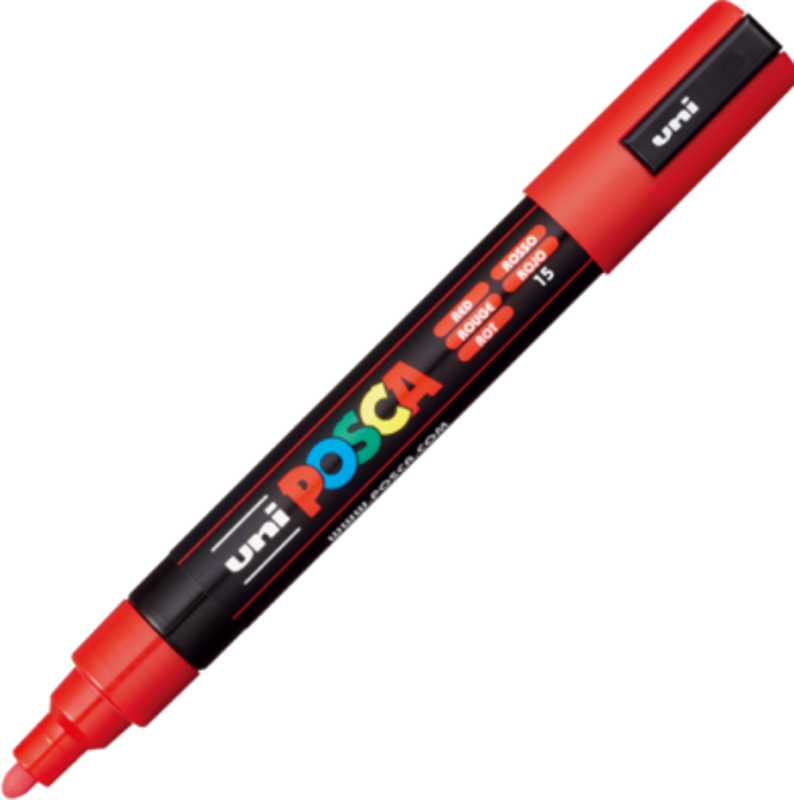 Marker UNI PC-5M 1. 8-2. 5 mm, rosu, Posca (M175)