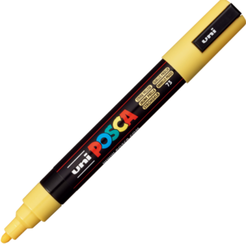 Marker UNI PC-5M 1. 8-2. 5 mm, galben pai, Posca (M636)