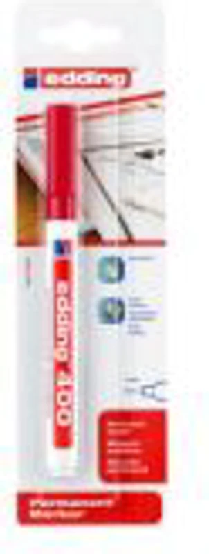 Marker permanent Edding 400, varf rotund 1 mm, rosu, blister