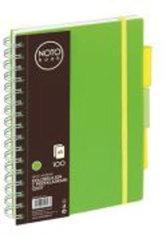 Caiet cu spira A5 Grand, 100 file, matematica, colturi rotunjite, coperta plastic, verde, 150-1411