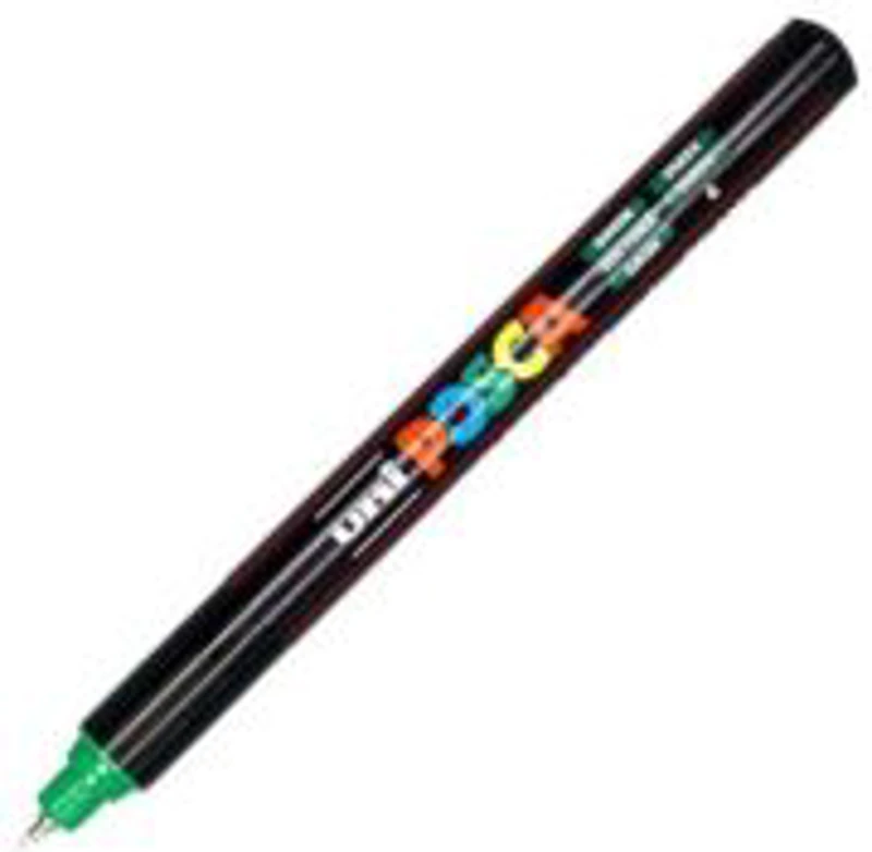 Marker UNI PC-1MR 0. 7 mm, varf metalic fin, verde, Posca