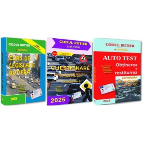 Pachet 2024 Legislatie rutiera categoria B. Chestionare. Legislatie. Auto test