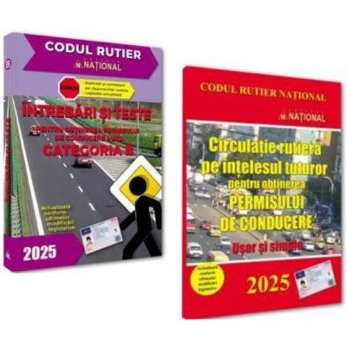 Pachet 2024 Obtinerea permisului de conducere auto, categoria B. Intrebari, teste si legislatie rutiera