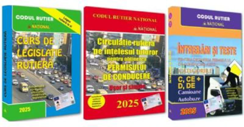 Pachet 2024. Intrebari, teste si legislatie pentru obtinerea permisului de conducere auto. Categoriile C, CE + D, DE